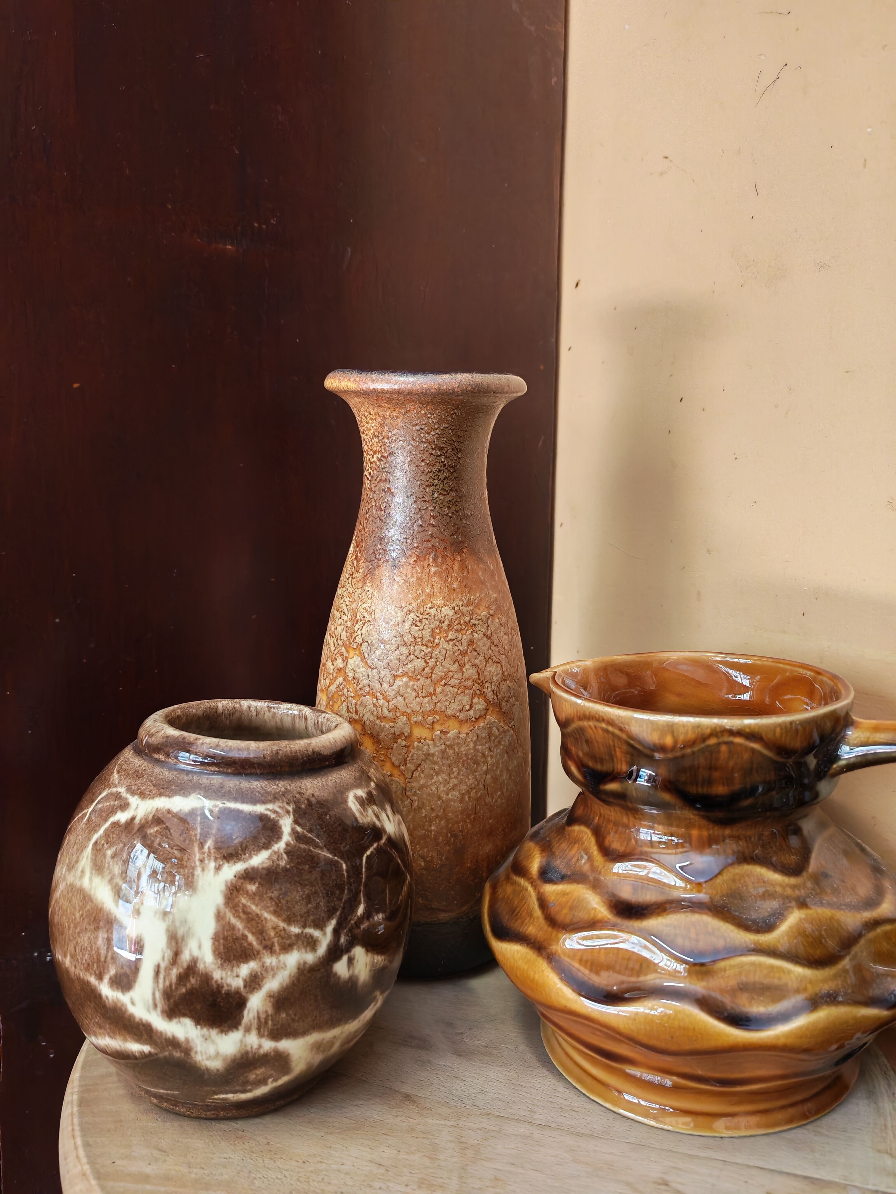 Lot de 3 vases  style organique