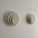 Pair of vintage geometric wall lights, white lacquered metal, Germany 1980s