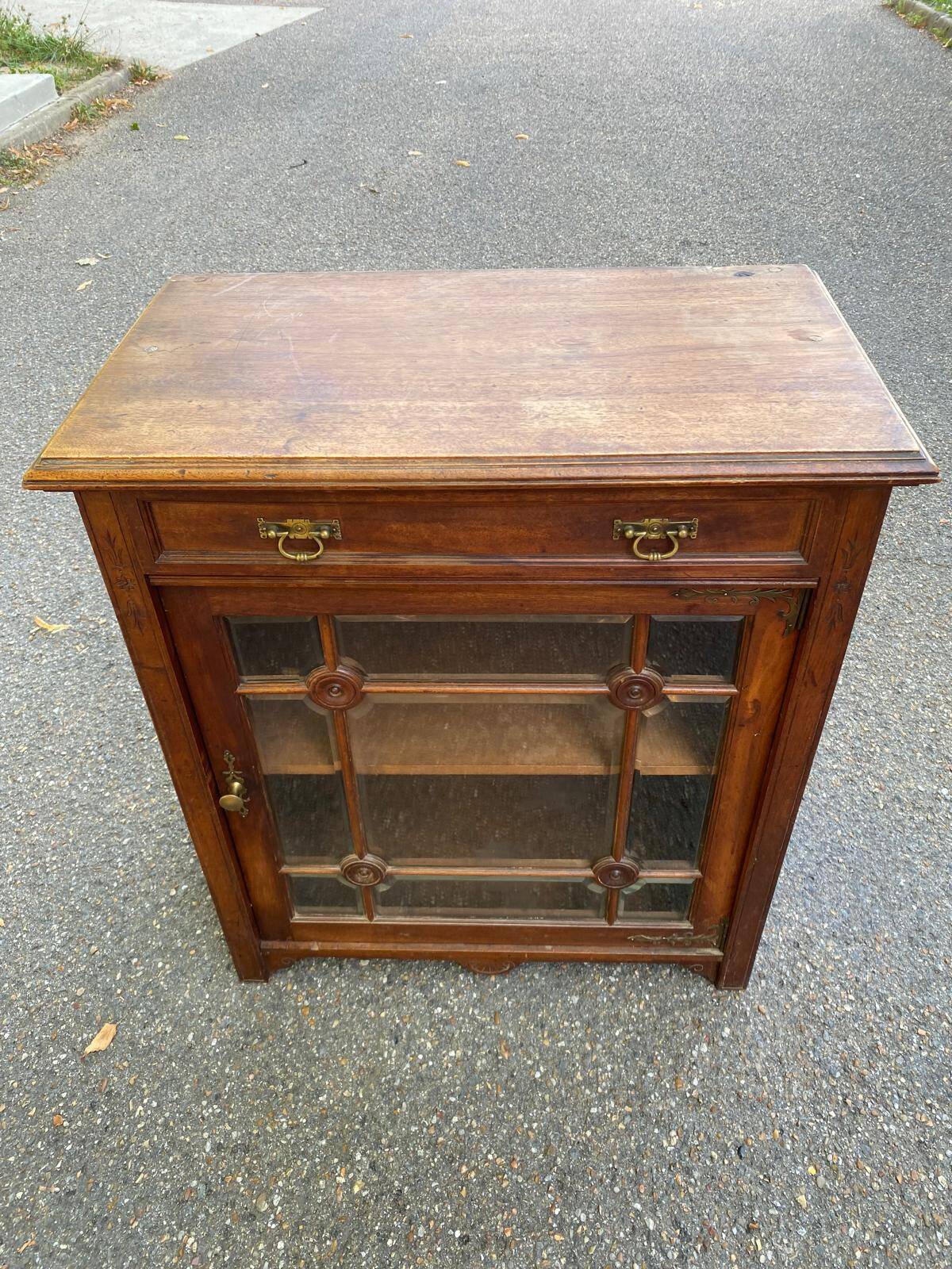 English Regency solid wood display cabinet