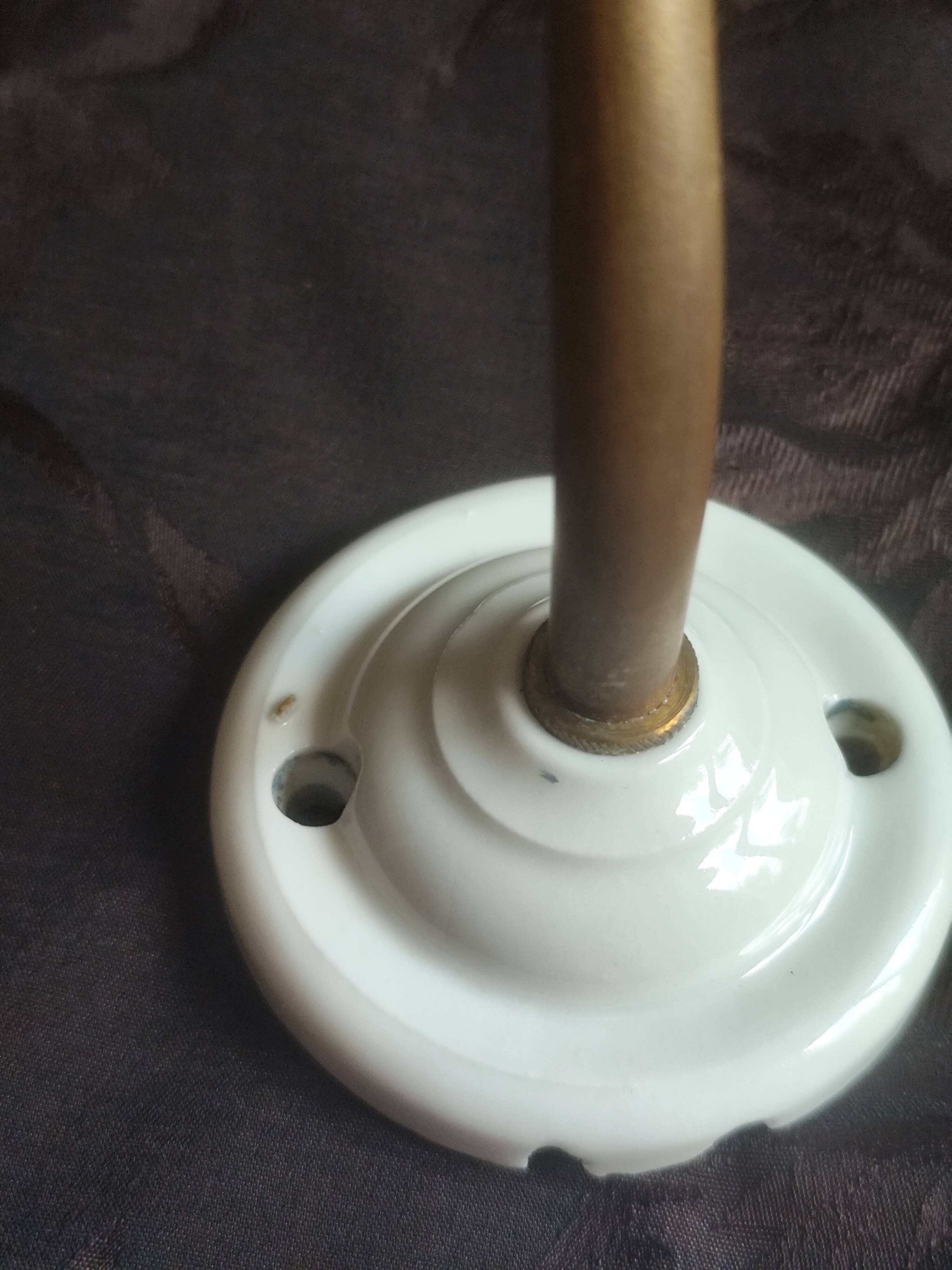 Swan neck and tulip glass wall light, porcelain lamp