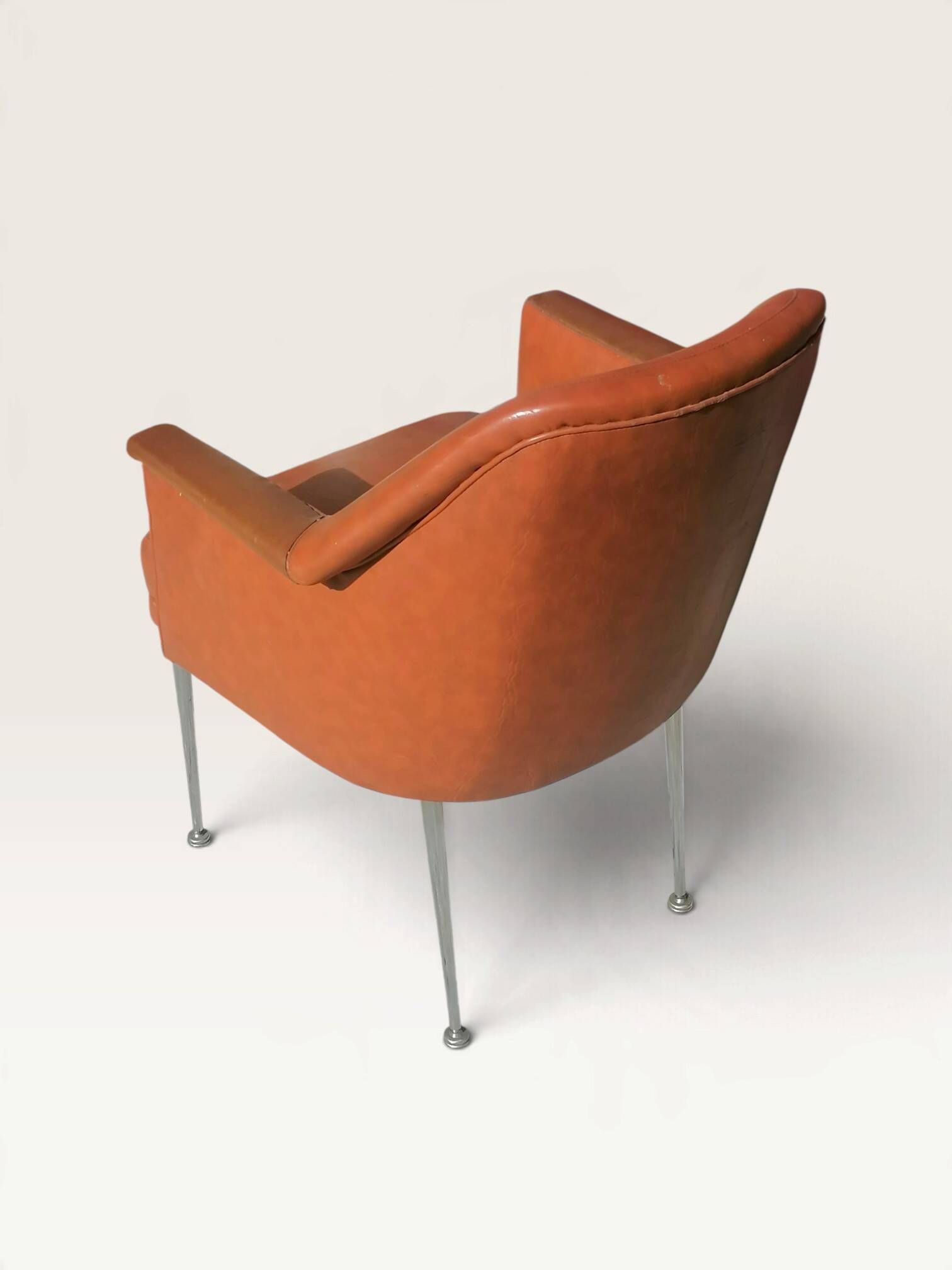 Pair of vintage Deauville brown armchairs - 1950s - 1960s