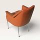 Pair of vintage Deauville brown armchairs - 1950s - 1960s