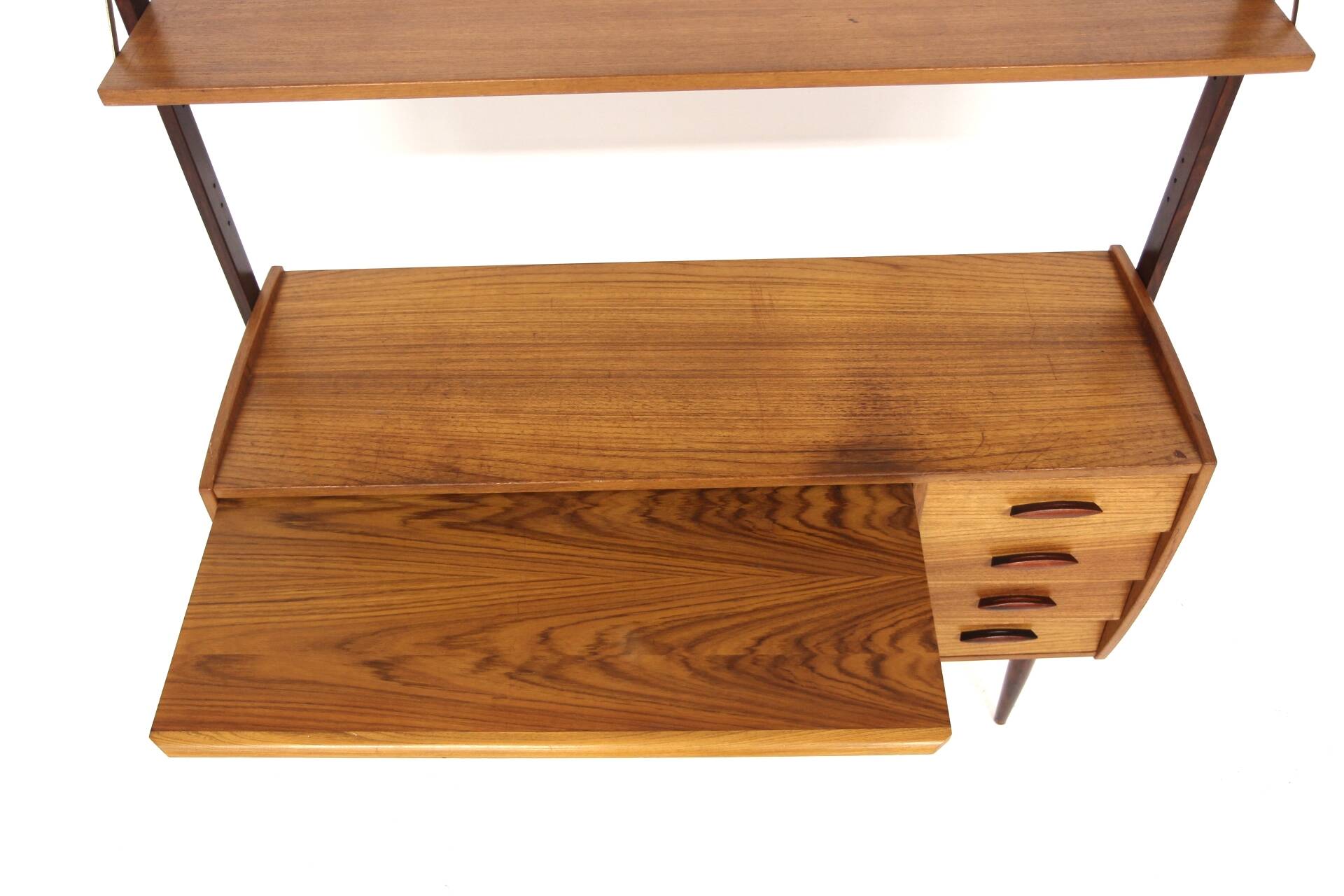 Scandinavian teak bookcase chest of drawers, Sweden, 1960