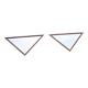 2 x oak wood triangle mirror / facet cut edges