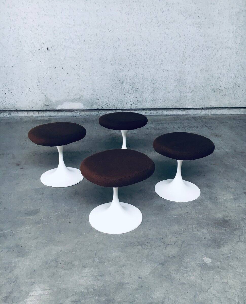 Mid-Century Modern Design Tulip Stool Set by Tamburin, Sweden, 1970s, Set of 4