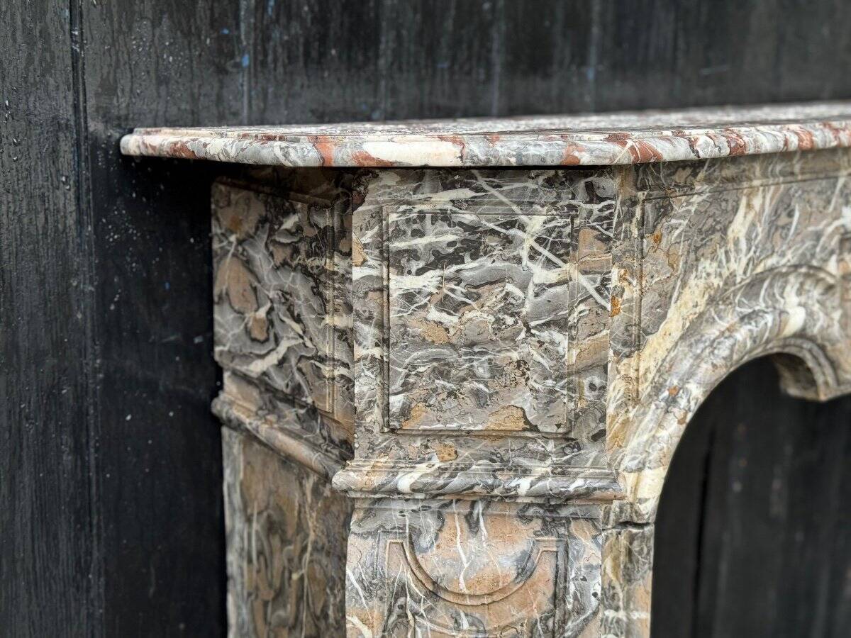 Regency fireplace in grey Ardennes marble, 18th century