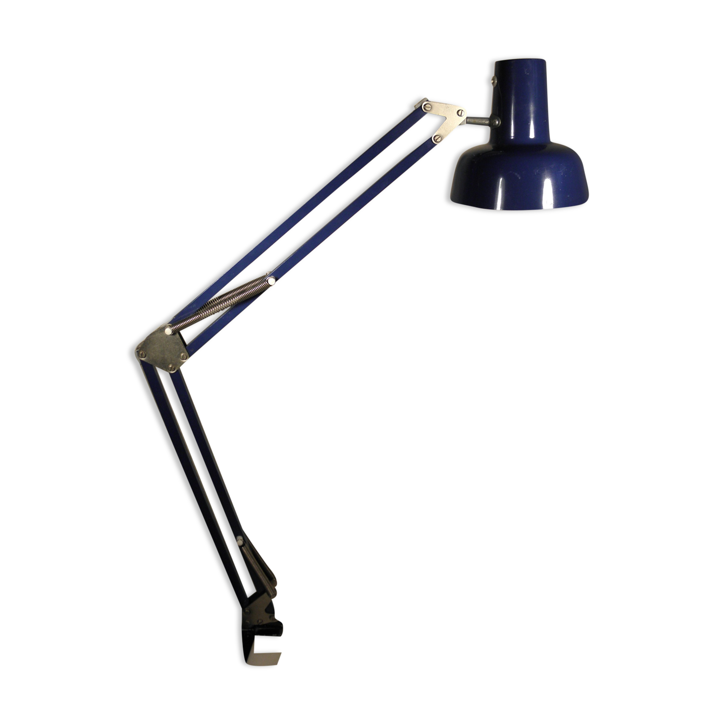 Architect's lamp in blue metal