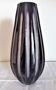 Art Deco vase in thick hand-cut glass in irregular vertical strokes H30
