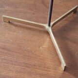 Danish adjustable teak floor lamp with tripod brass foot, 1960s