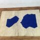Beni Ourain rug in natural wool, blue and white, size 1.5/2.5 m.
