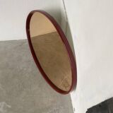 Red lacquered console and its mirror from the 80s