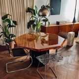 Dining table elm burl Roche Bobois Jean Claude Mahey vintage