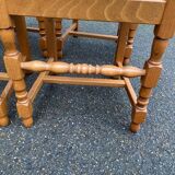 4 solid wood chairs with embroidered fabric