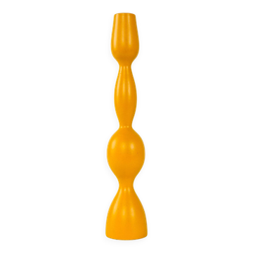 Mustard-colored candlestick, Danish design, 1970s, made in Denmark