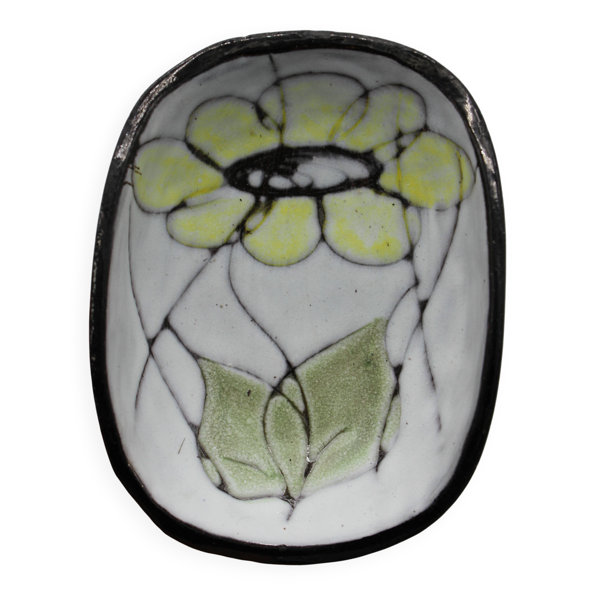 Beautiful vintage ceramic pocket emptying cup - vallauris maunier - no capron