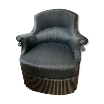 Fauteuil crapaud bleu