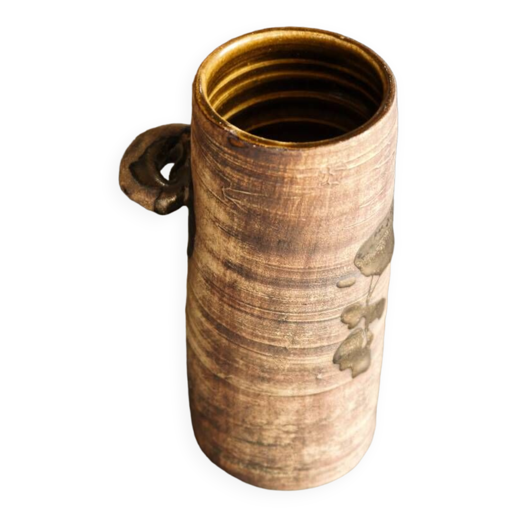 Tubular stoneware vase, dovecote pottery