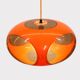Massive Belgium Space Age UFO Lamp, Orange Mid-Century Modern Lighting
