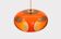 Massive Belgium Space Age UFO Lamp, Orange Mid-Century Modern Lighting