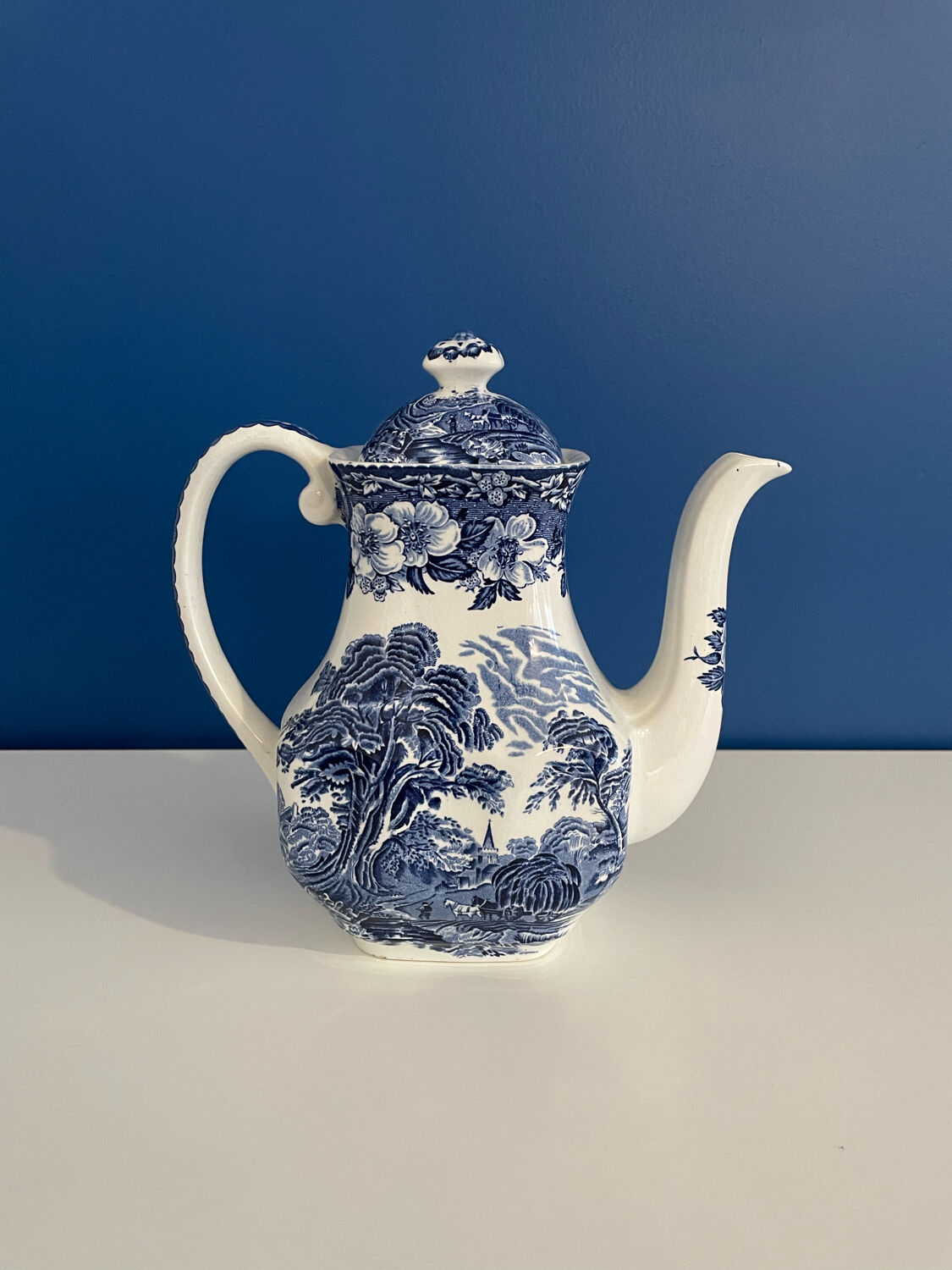 Théière vintage Enoch Wedgwood Tunstall Ltd « Woodland »porcelaine anglaise