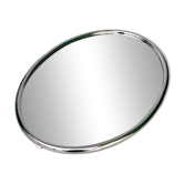 Miroir mural ovale de style mid-century avec cadre en métal chromé, années 1970