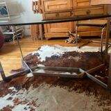 Smoked glass dining table for 8 people