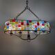 Large Italian Multi-Colored Hammered Crystal and Wrought Iron Chandelier