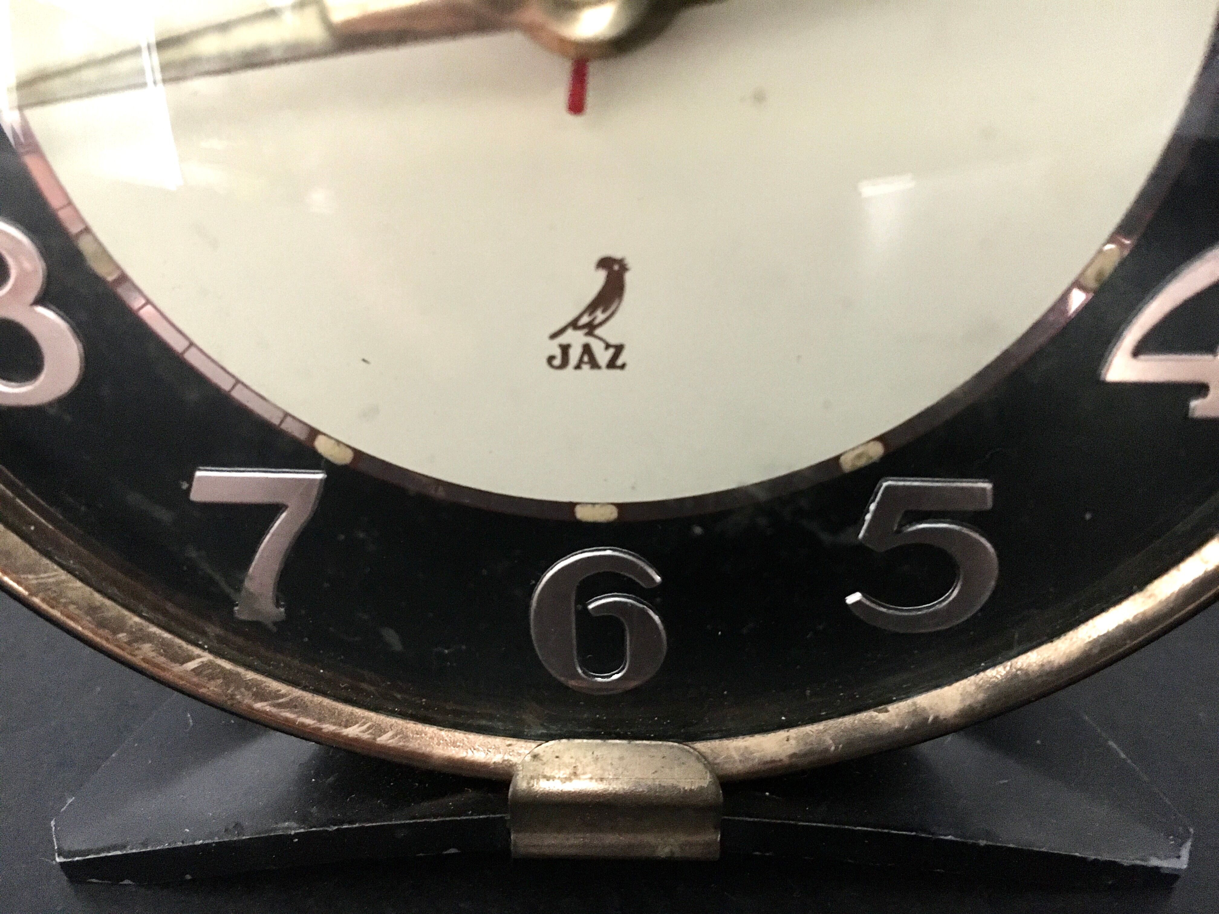 Vintage JAZ 1950s pendulum. Black and brass good condition