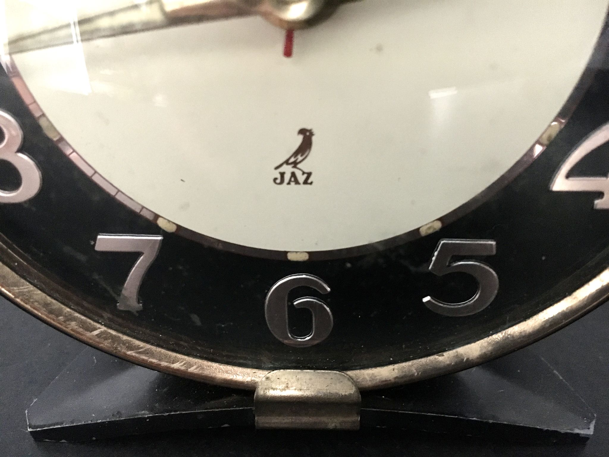 Vintage JAZ 1950s pendulum. Black and brass good condition
