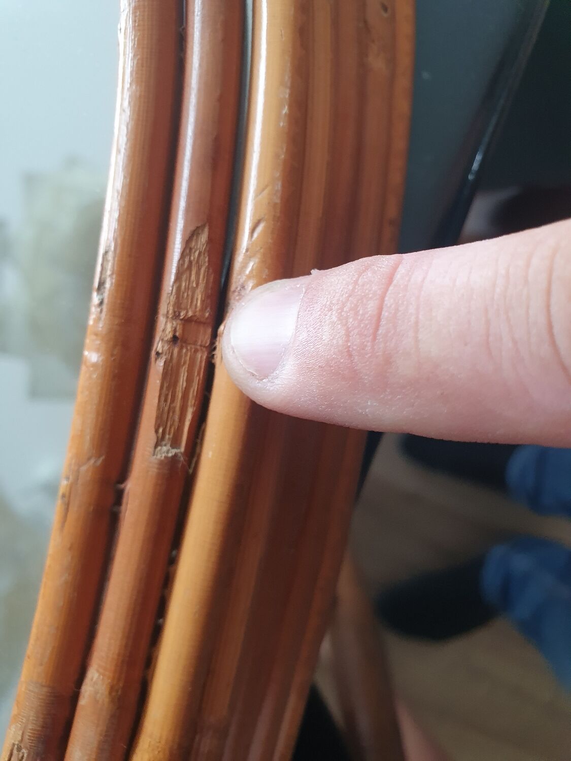 Vintage rattan mirror