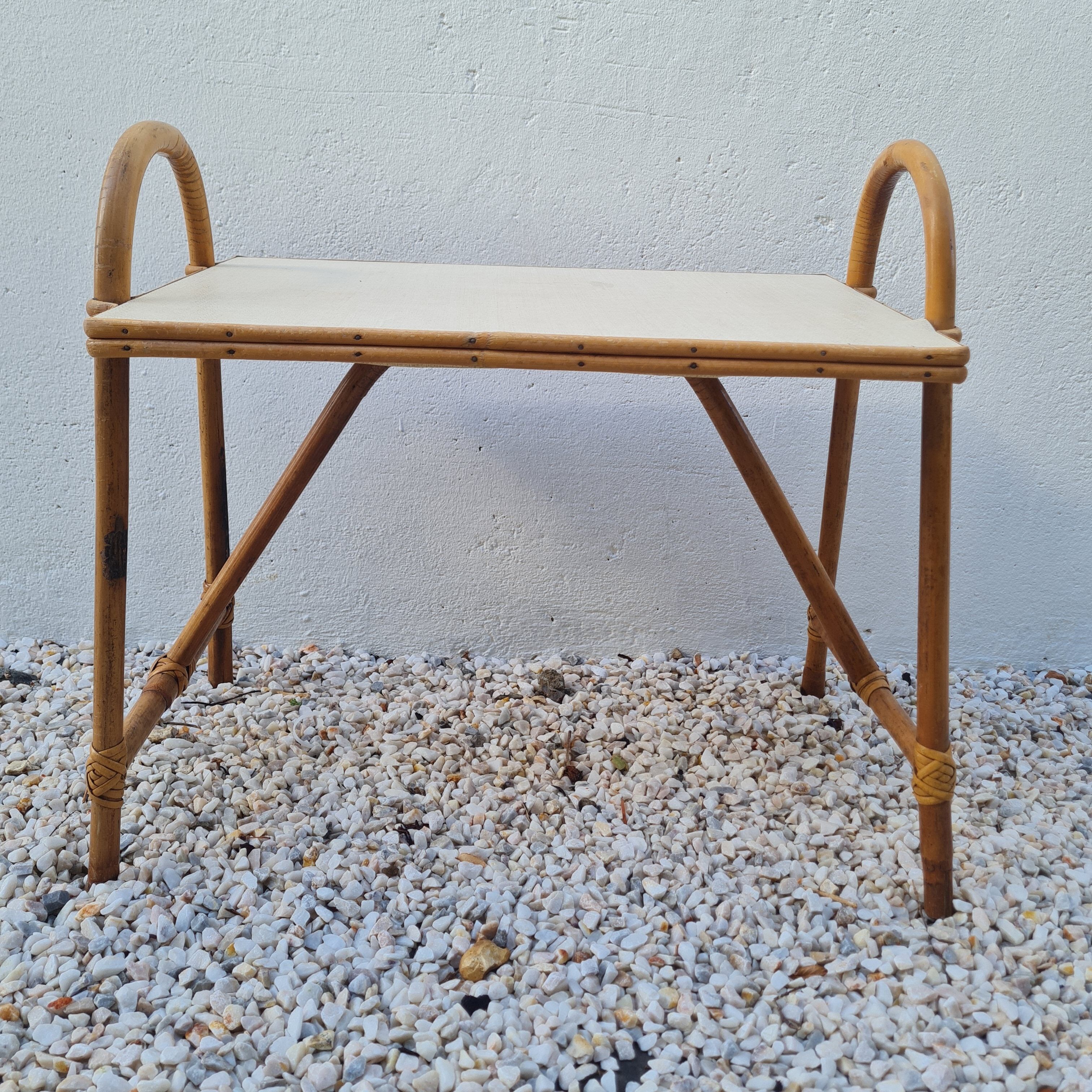 Vintage rattan bedside