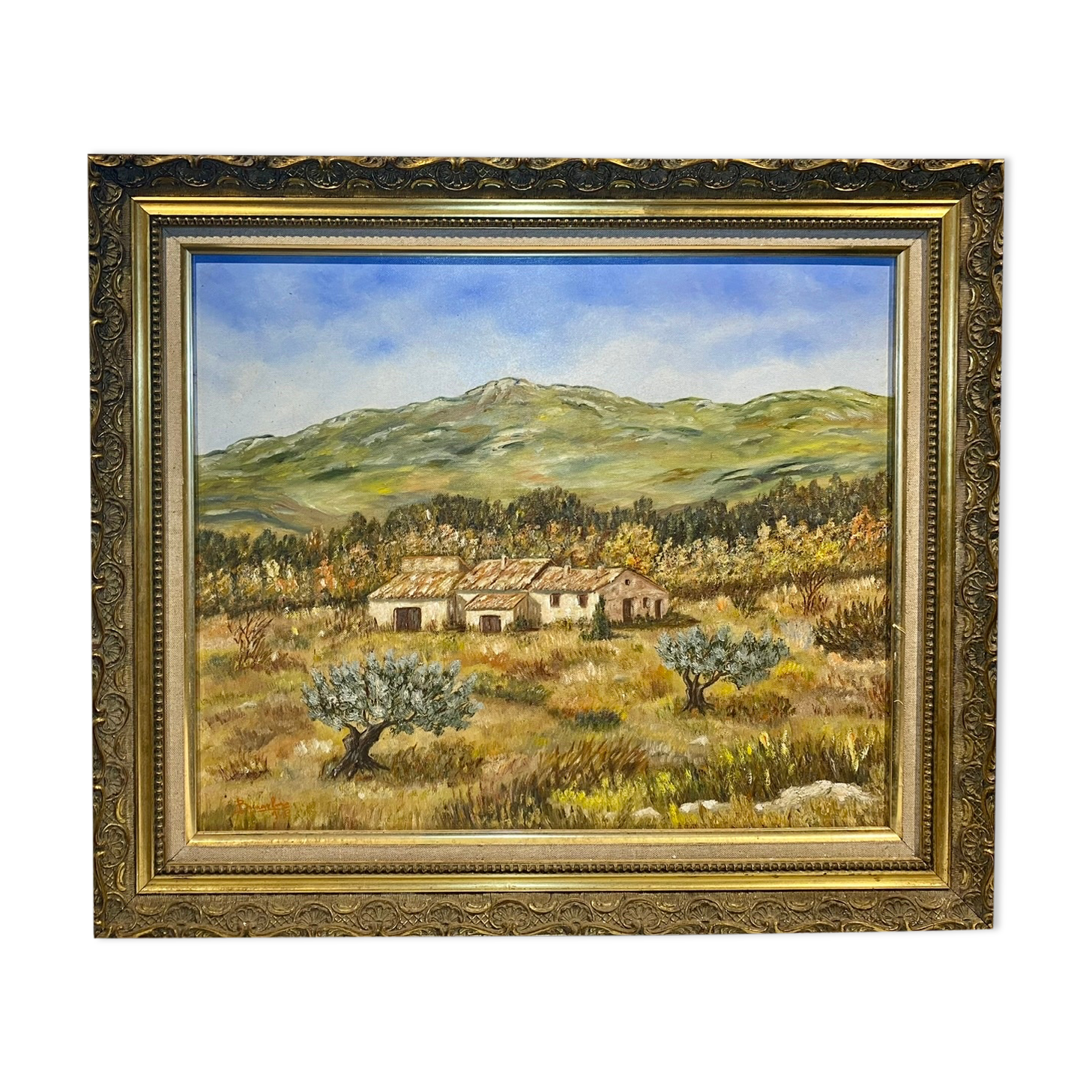 Old painting, Provencal landscape, signed, 60s/70s