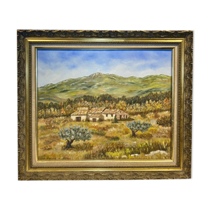 Tableau ancien , paysage
