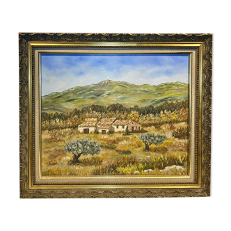 Old painting, Provencal landscape, signed, 60s/70s