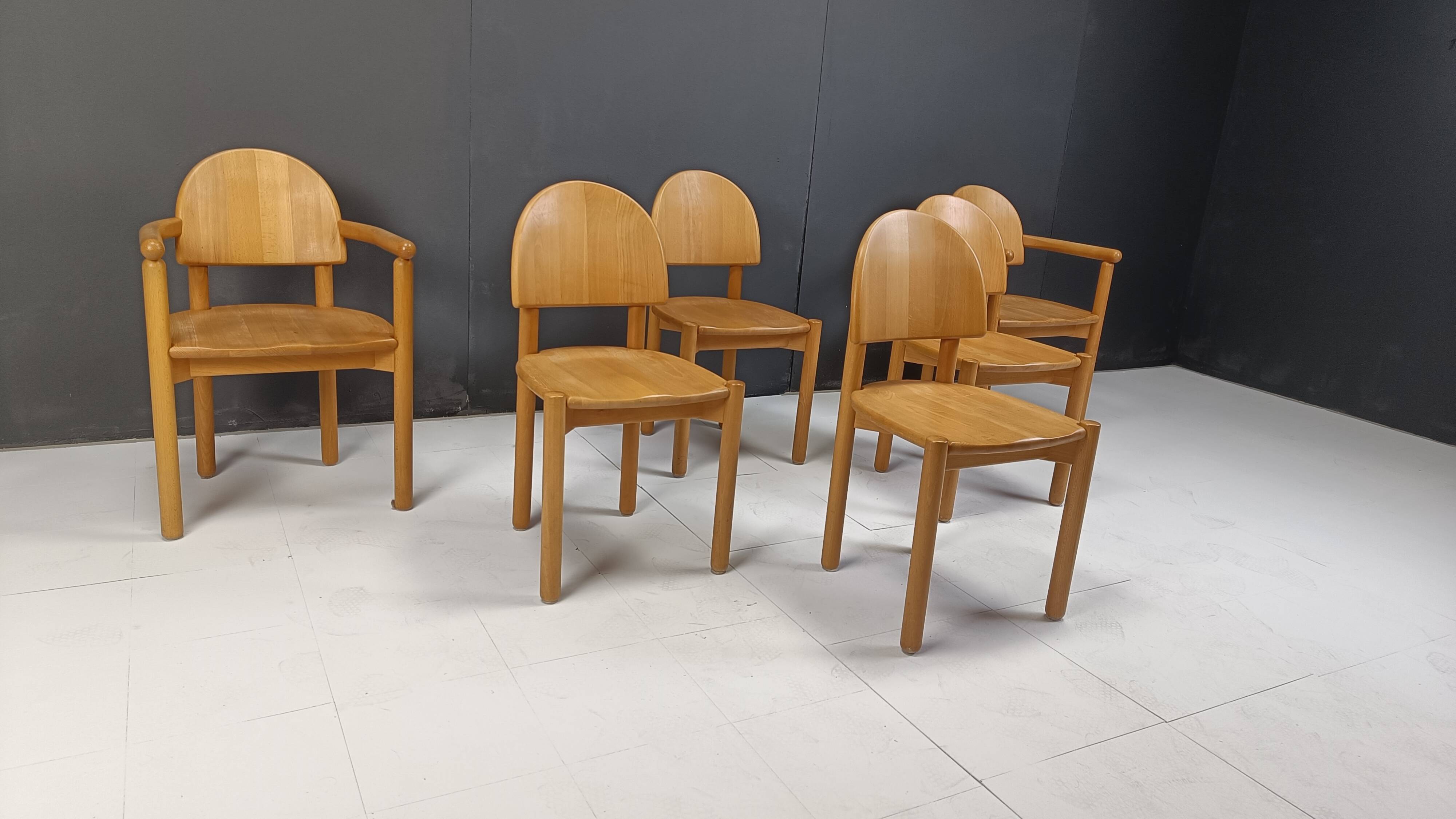 Rainer Daumiller pine wood dining chairs for Hirtshals Savvaerk set of 6, 1