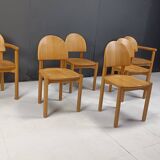 Rainer Daumiller pine wood dining chairs for Hirtshals Savvaerk set of 6, 1