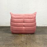 Togo lounge chair in pink velvet model designed by Michel Ducaroy 1973
