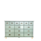 Low buffet with patinated gold handles.