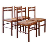 4 rustic straw chairs