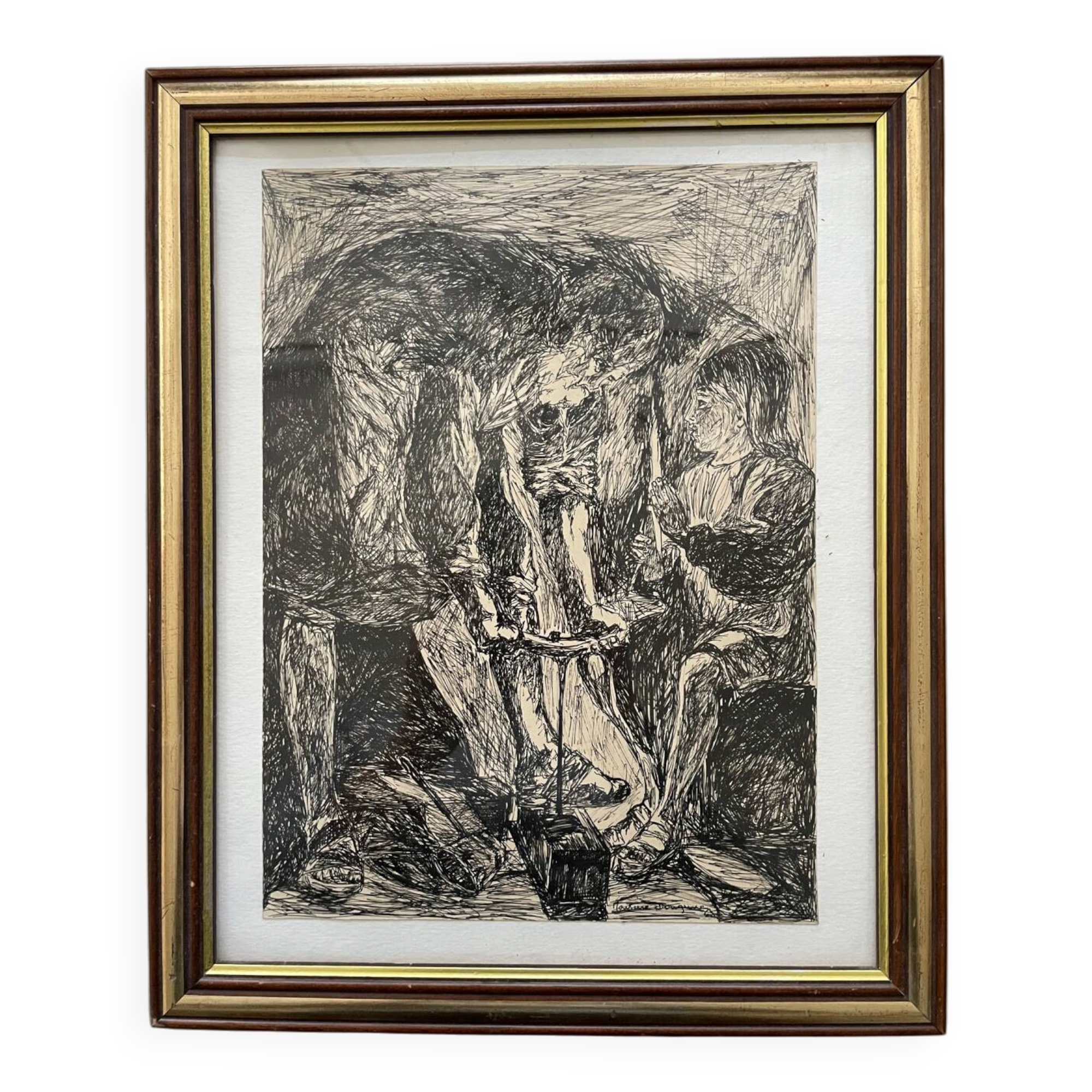 20th century Indian ink painting