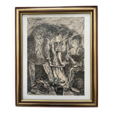 Tableau encre de chine XXe