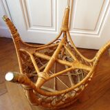 Stool or small table rattan peacock