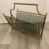 Brass magazine rack, neo-classical style 60