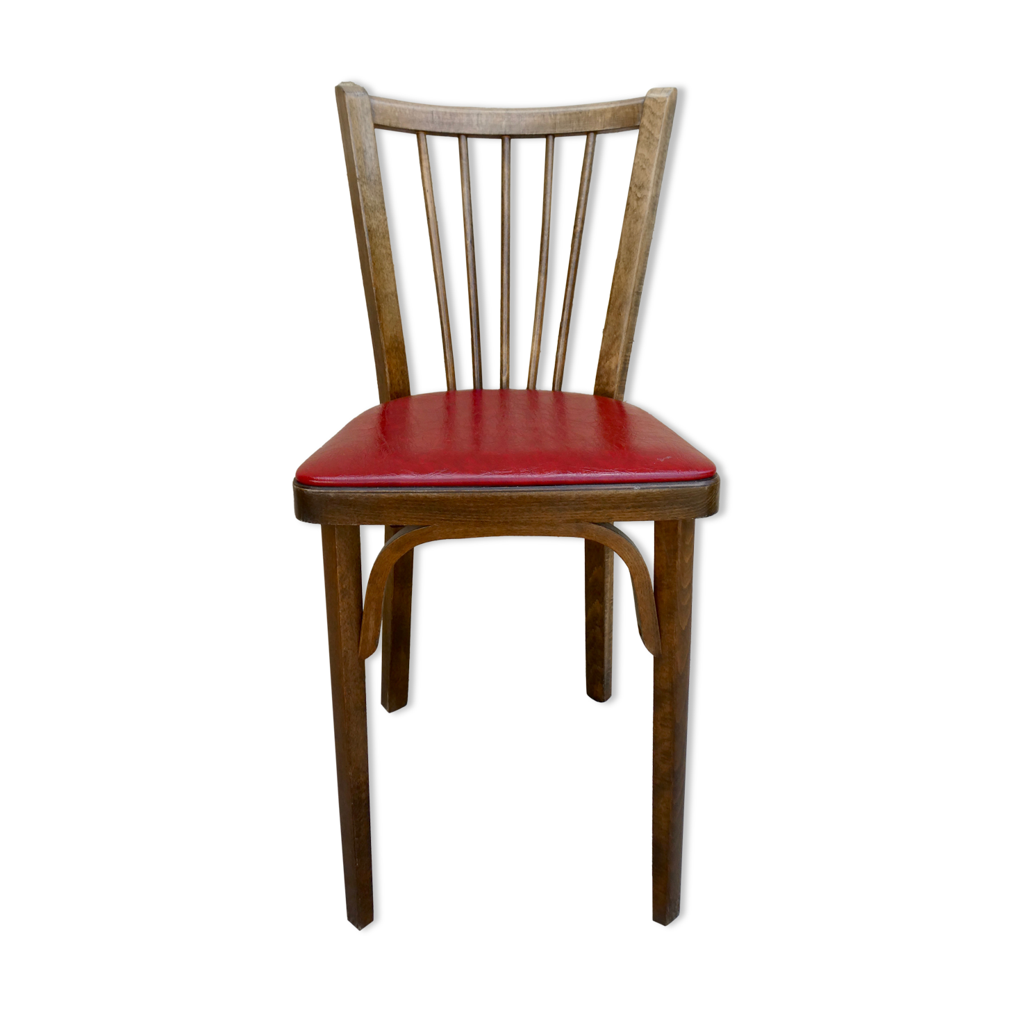 Baumann bistro chair, in wood and skai