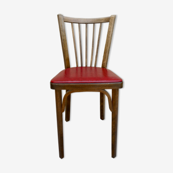Baumann bistro chair, made of wood and skaï