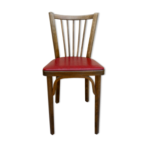 chaise de bistrot baumann, en bois et skaï