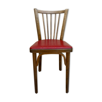 Baumann bistro chair, made of wood and skaï