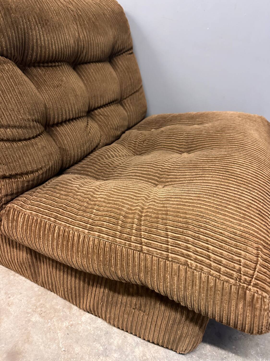 Vintage brown corduroy armchair from the 70s