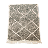 Tapis berbère Beni Ouarain noir et blanc - 210x150cm