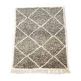 Beni Ouarain black and white Berber carpet - 210x150cm